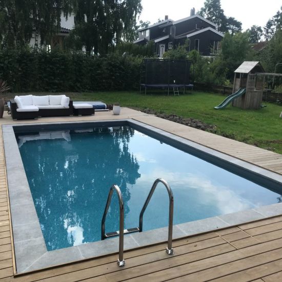 4x8m betong basseng med armert PVC duk
